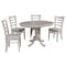International Concepts Round 36 in Rd Extension Dining Table, 4 Emily Chairs, Washed Gray Taupe, 36 in W, 48 in L, Wood K09-36RXT-C617-4 - alternate 1